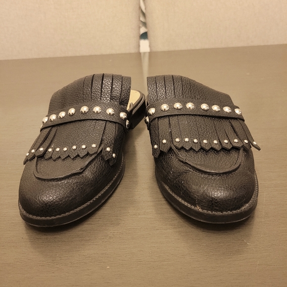 Black Studded Loafers - Picture 2 of 3
